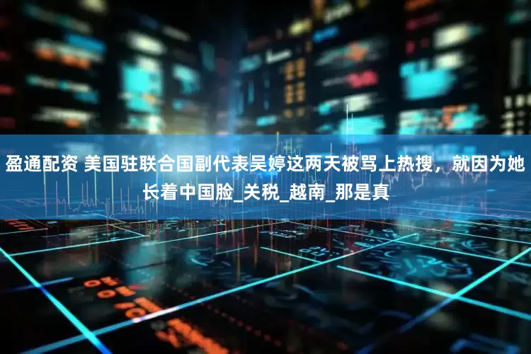 盈通配资 美国驻联合国副代表吴婷这两天被骂上热搜，就因为她长着中国脸_关税_越南_那是真